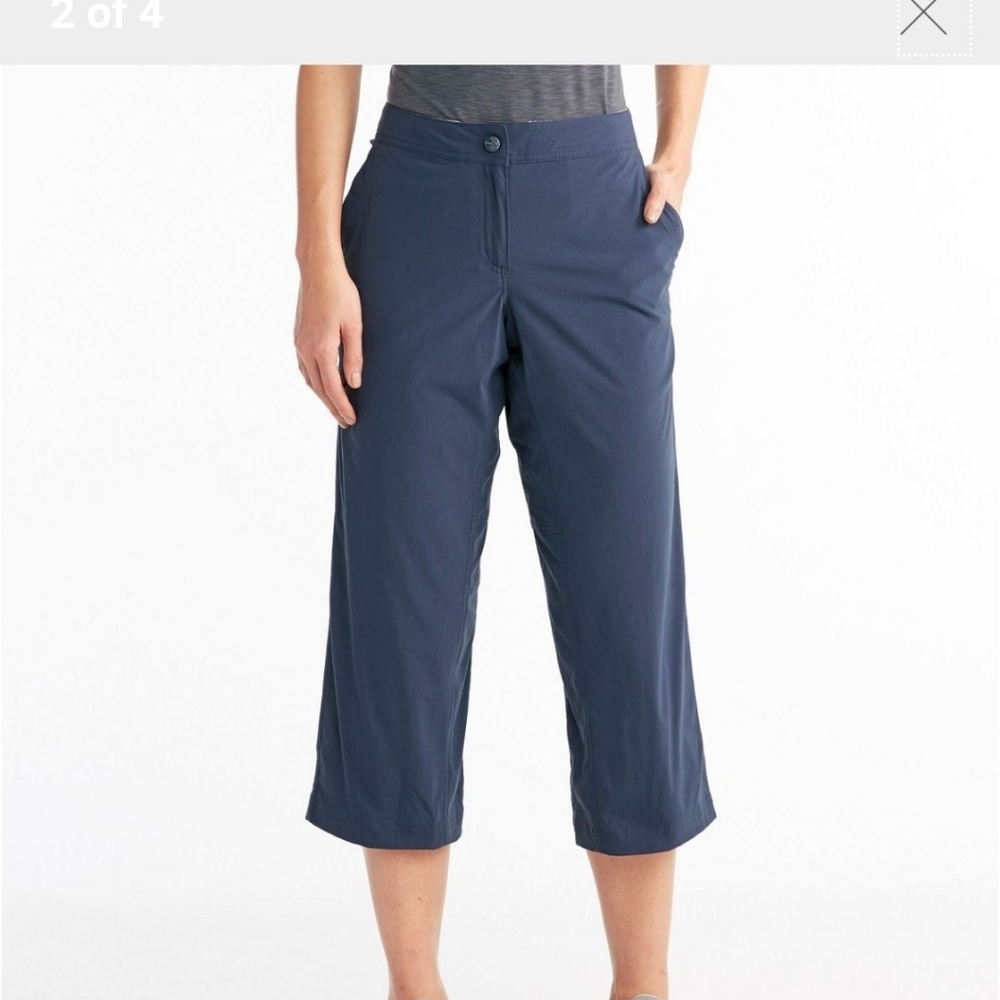 Dark grey llbean crop comfort trail pants